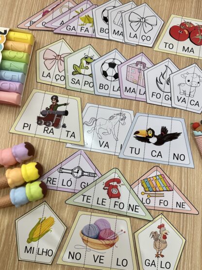 Sílabas Geométricas – Quebra-cabeça Silábico Divertido! 🔤🧩