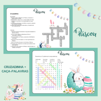 ATIVIDADE ESPECIAL DE PÁSCOA! CAÇA-PALAVRAS E CRUZADINHA