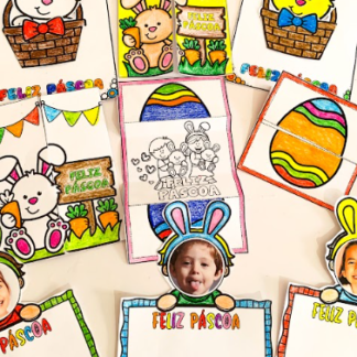 KIT DE CARTOES DA PASCOA PARA COLORIR