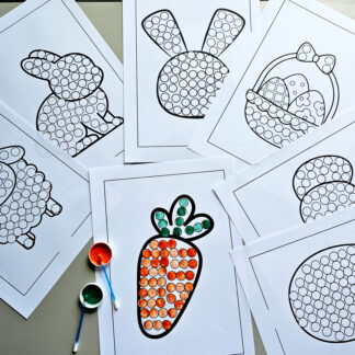 🎨 Atividades de Páscoa – Pintura com Cotonete