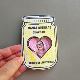 💌🌷 Cartão Dia das Mães – Mamãe, queria te guardar dentro de um potinho