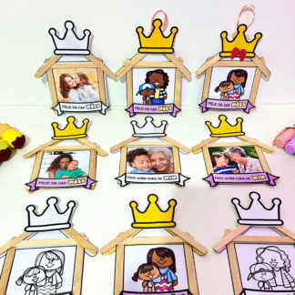 Atividade com palitos para trabalhar o tema “Dia das Mães”/ “Para quem cuida de mim”