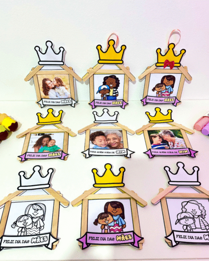 Atividade com palitos para trabalhar o tema “Dia das Mães”/ “Para quem cuida de mim”