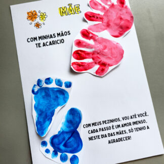 👣❤️ Atividade Interativa Dia das Mães – Folhinha Mãos e Pés