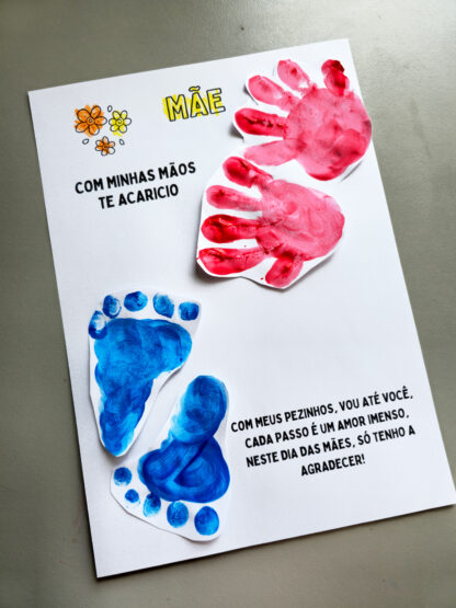 👣❤️ Atividade Interativa Dia das Mães – Folhinha Mãos e Pés