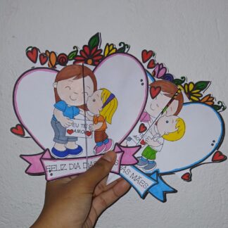 Cartão Coração Buquê – Especial Dia das Mães 💖