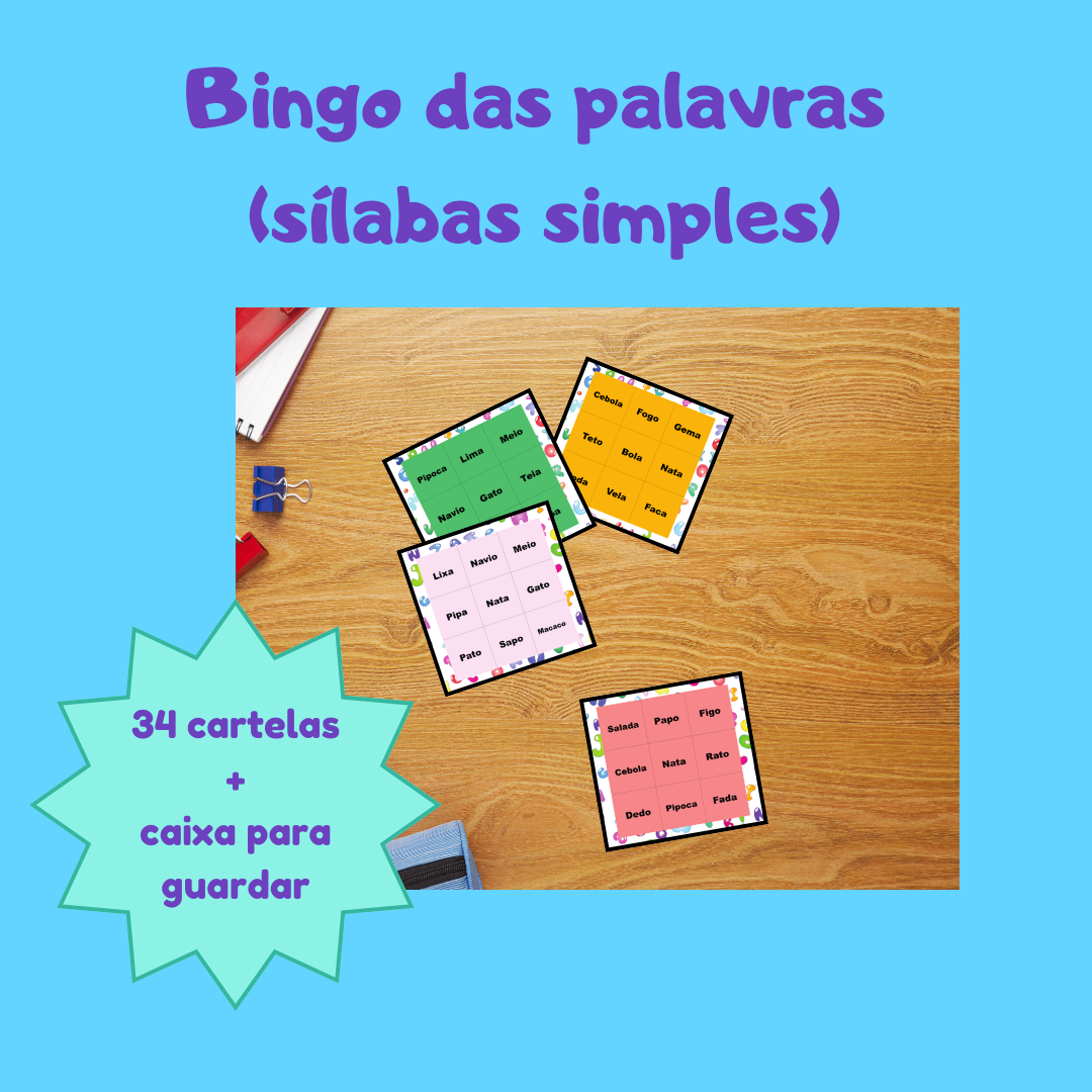Bingo sílabas simples