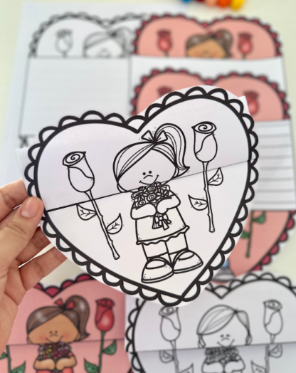 📩 Cartão Carta Coração – Dia das Mães / Quem cuida de mim (Colorida e Para Colorir) - Image 4