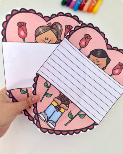 📩 Cartão Carta Coração – Dia das Mães / Quem cuida de mim (Colorida e Para Colorir) - Image 5