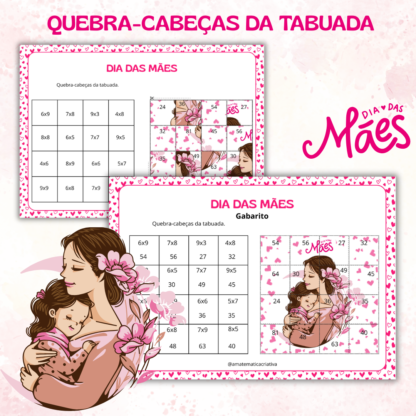 Quebra-cabeças da Tabuada - Atividade Especial de Dia das Mães