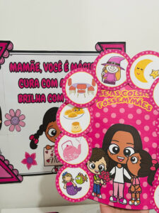 Painel e luva de poema Dia das mães