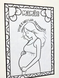 Cartaz colaborativo para colorir para trabalhar o tema “Dia das Mães”