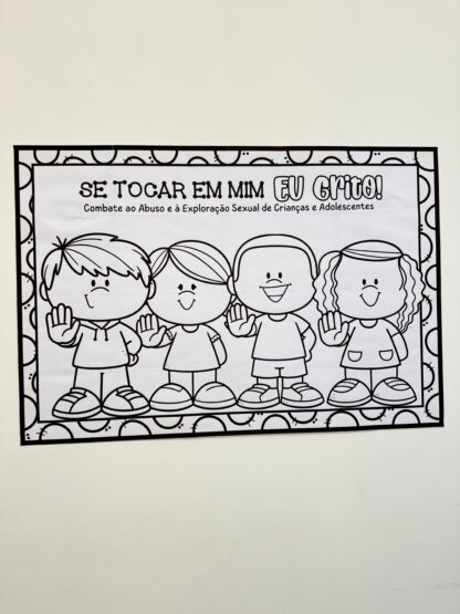 Cartaz colaborativo para colorir para trabalhar o tema “Maio Laranja” - Image 2