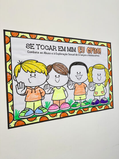 Cartaz colaborativo para colorir para trabalhar o tema “Maio Laranja” - Image 4