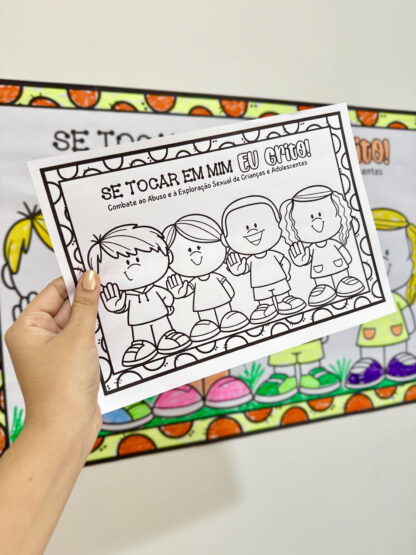 Cartaz colaborativo para colorir para trabalhar o tema “Maio Laranja” - Image 6