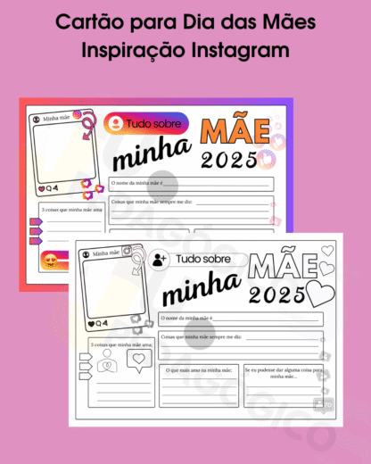 Cartão para o Dia das Mães inspiração Instagram